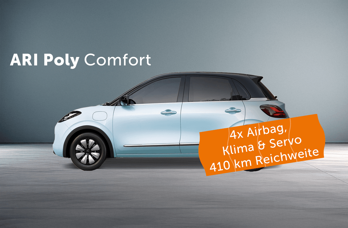 ARI Poly Elektroauto in der Variante: Comfort – Komfort neu definiert