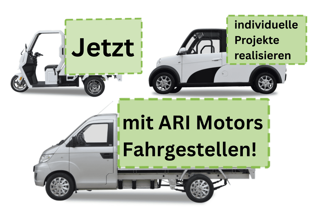 Flexibel & individuell: Elektrotransporter von ARI Motors jetzt als Plattform Fahrzeuge erhältlich