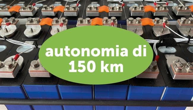 Batteria LiFePO4 per un'autonomia di 150 km