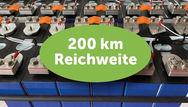 LiFePO4 battery for 200 km range (new installation)