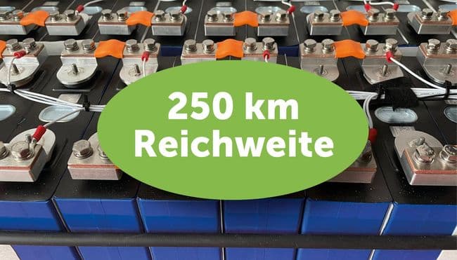 LiFePO4 battery for 250 km range (new installation)