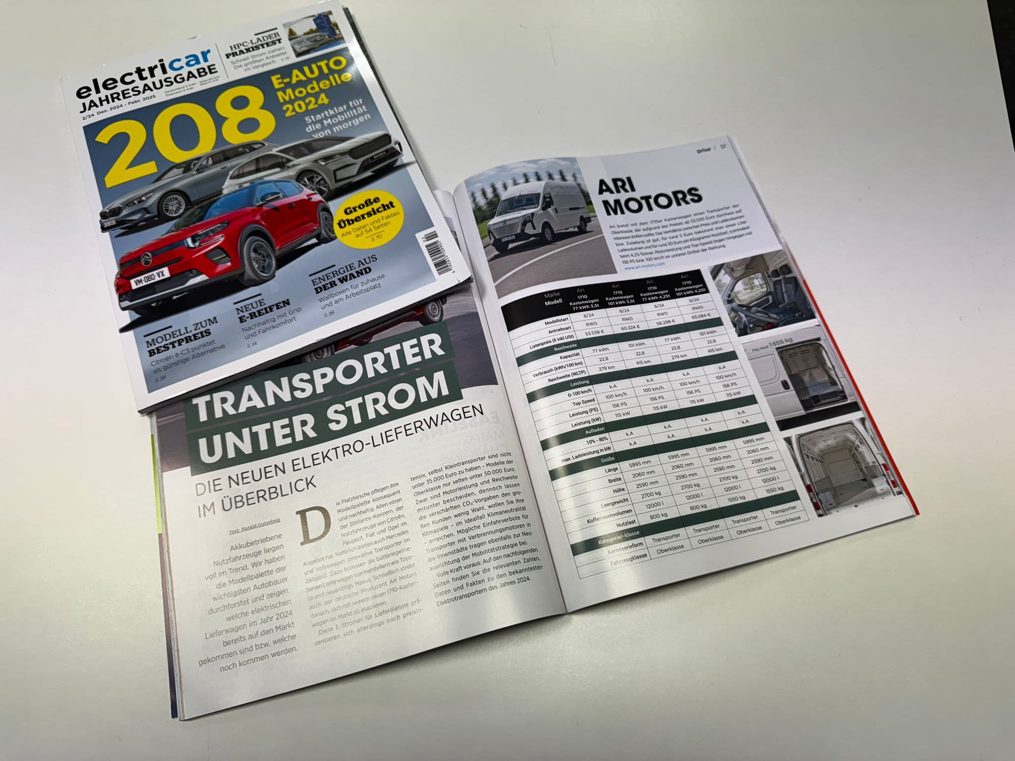 electricar stellt ARI 1710 vor – geräumiger Elektrotransporter für die urbane Mobilität