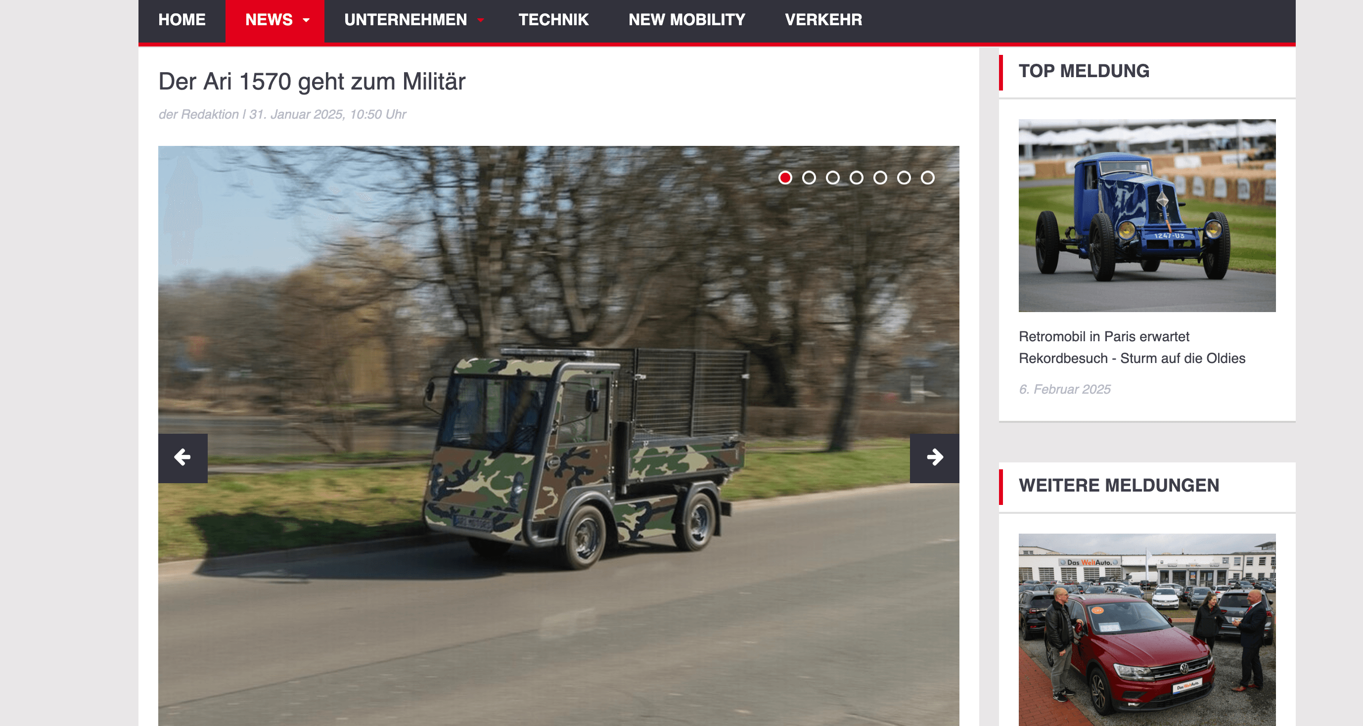 MotorTraffic stellt Ari 1570: Elektro-Transporter für militärisches Versorgungsfahrzeug vor
