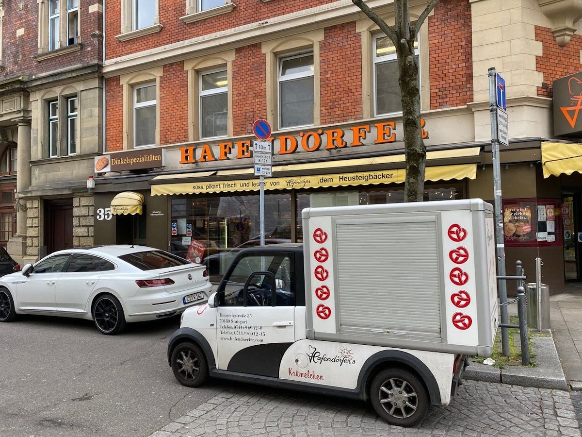 ARI 458 Koffer XL als Elektro-Bäckerei-Fahrzeug bei der “Bäckerei Hafendörfer” in Stuttgart