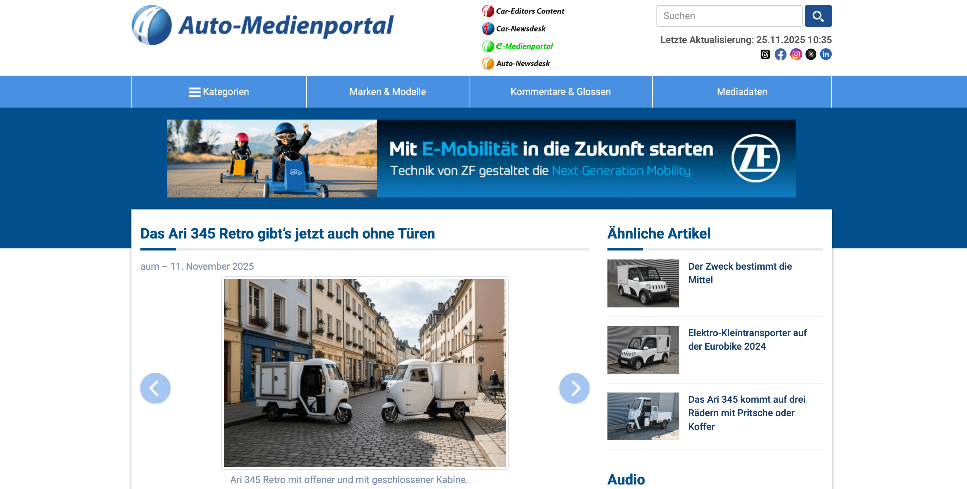 ARI 345 Retro ohne Türen: Auto Medienportal hebt neue, flexible Modelloption hervor
