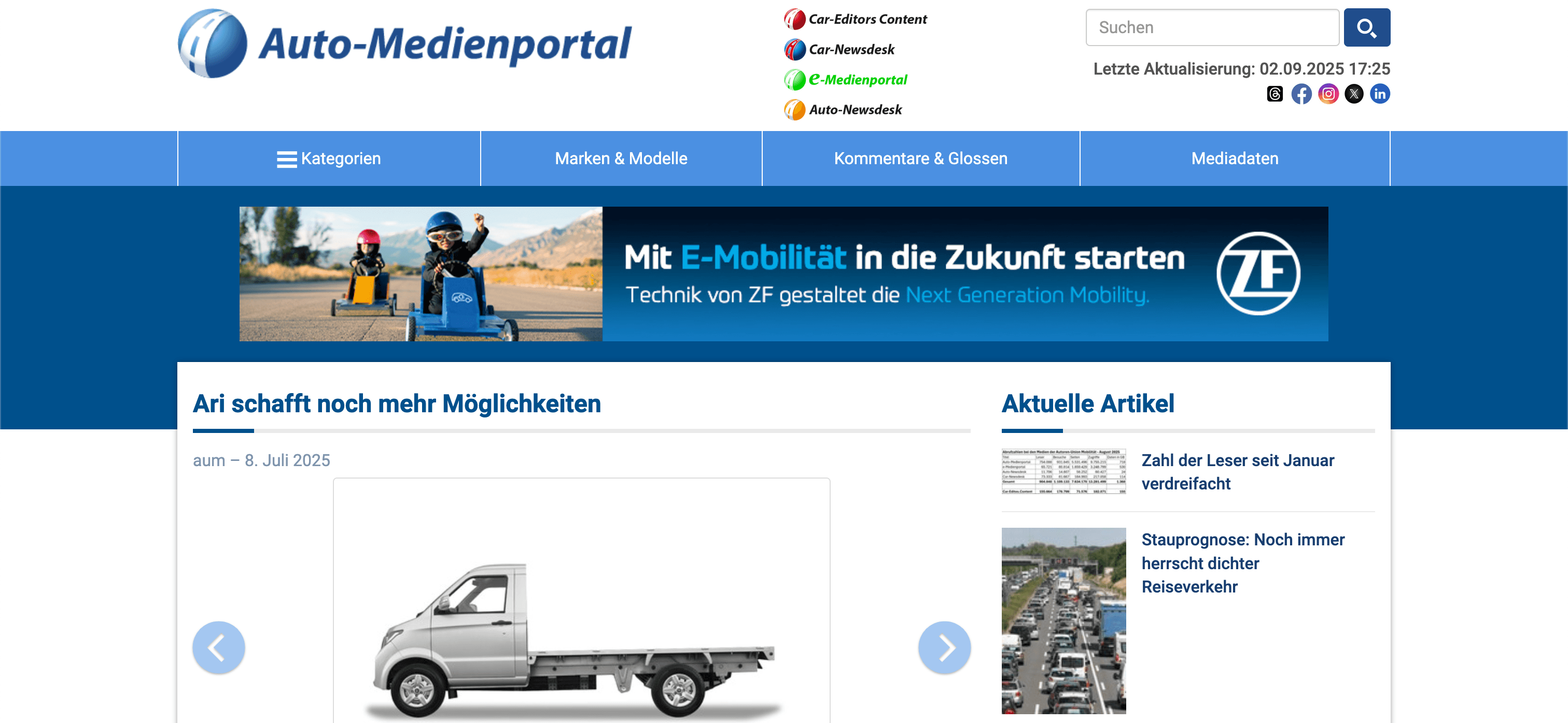 Automedienportal stellt ARI Motors Fahrgestellvarianten von Elektrotransportern vor