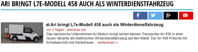 Press24 über Winterdienst-Modell 458 von ARI Motors