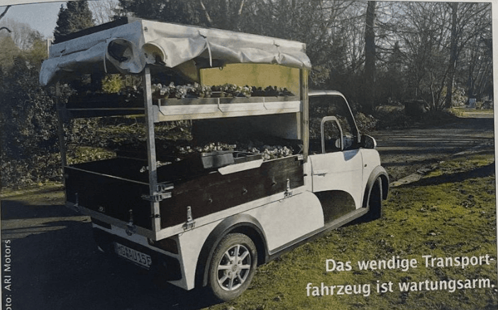 Czasopismo "Friedhofskultur" o użyciu pojazdów elektrycznych ARI w pielęgnacji terenów cmentarnych