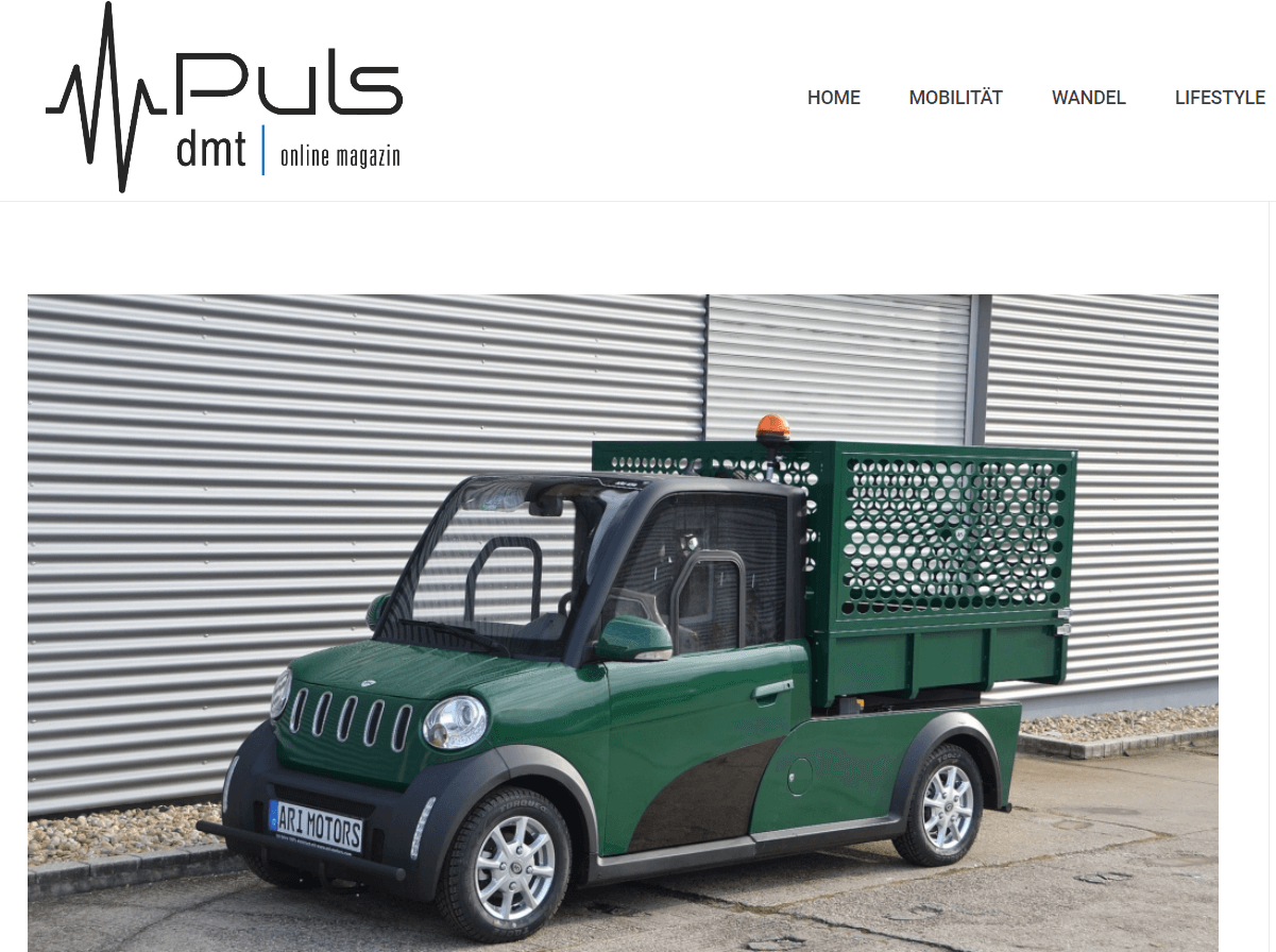 Dmt puls über “Modernisierungs-Kur” für den elektrischen Kleintransporter ARI 458