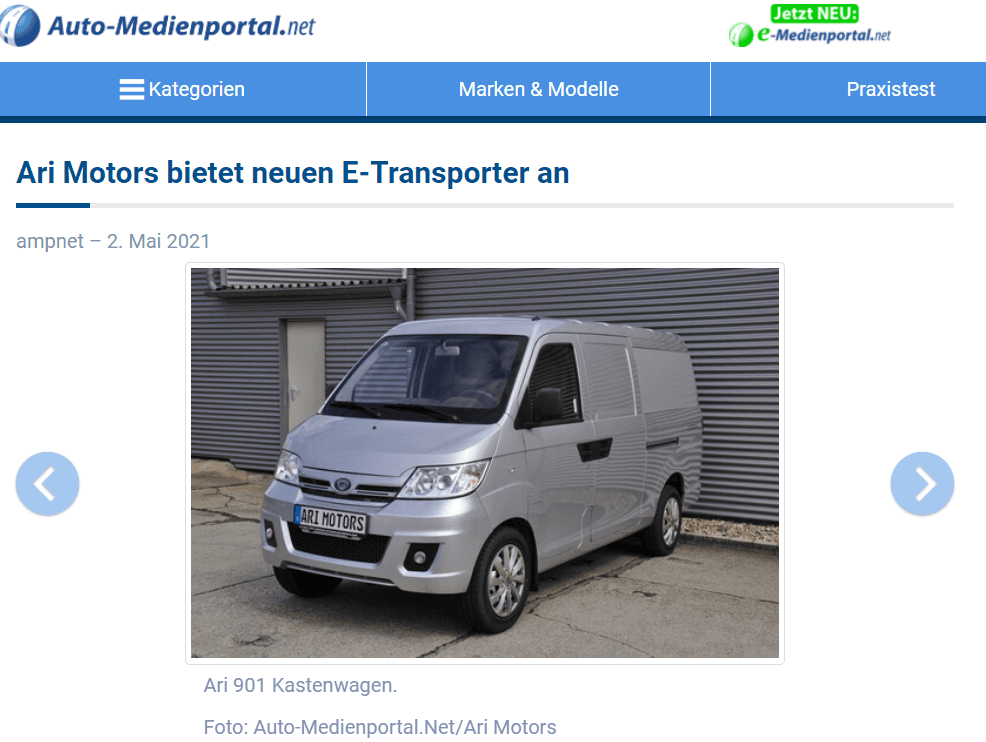 Auto-Medienportal über Erweiterung des Programms von ARI Motors durch ARI 901