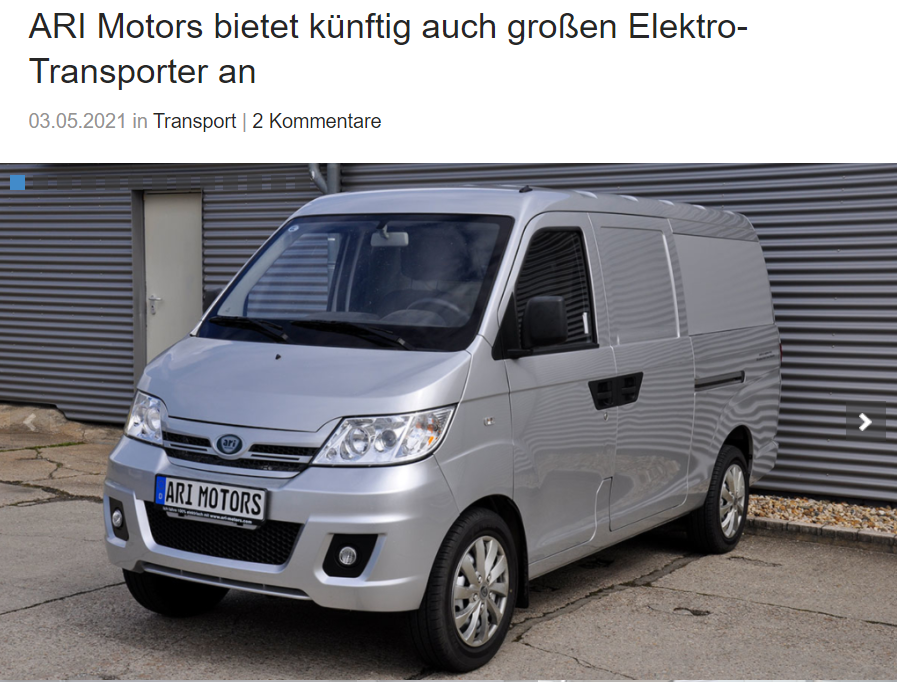 Ecomento berichtet über den großen E-Transporter ARI 901 von ARI Motors