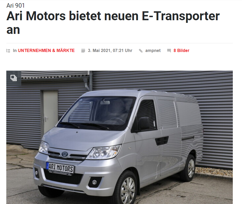 Motorzeitung über den neuen E-Transporter ARI 901 aus Leipzig
