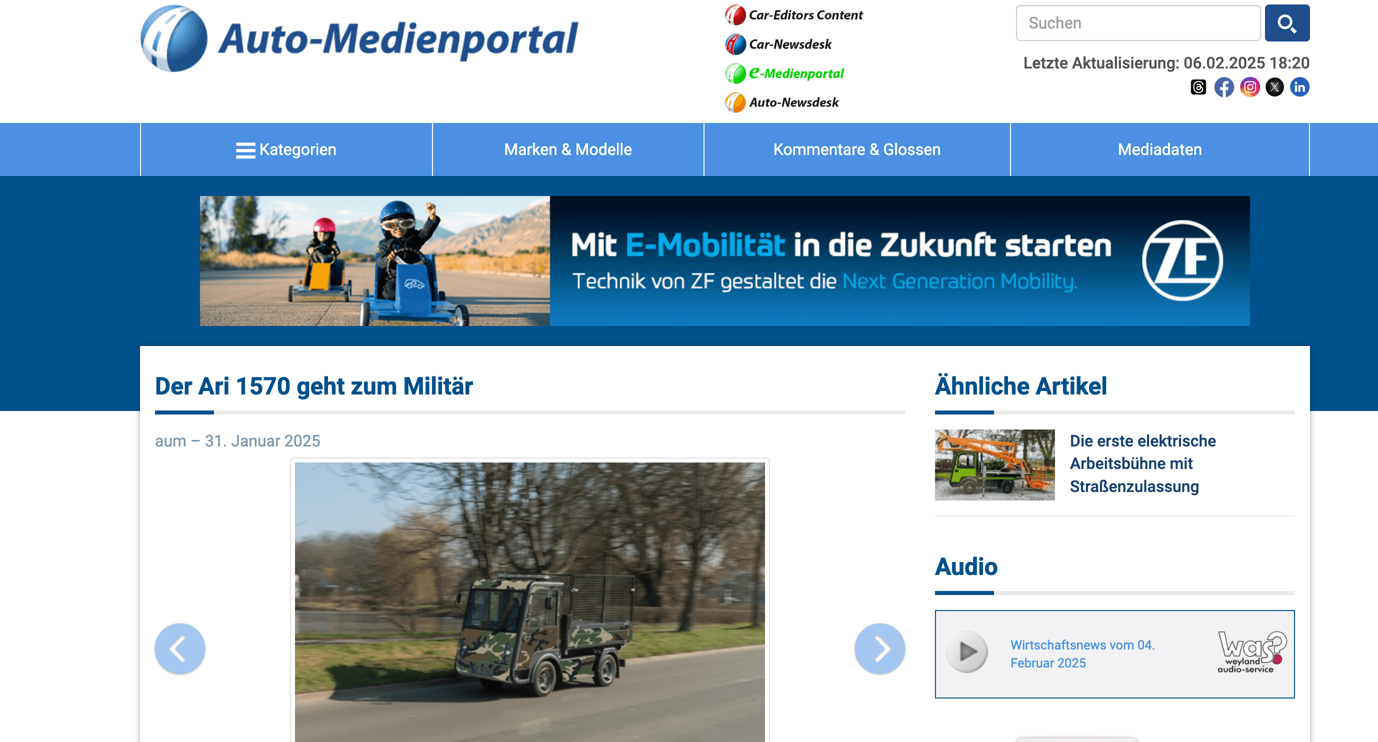 Auto-Medienportal berichtet über militärische Variante des ARI 1570