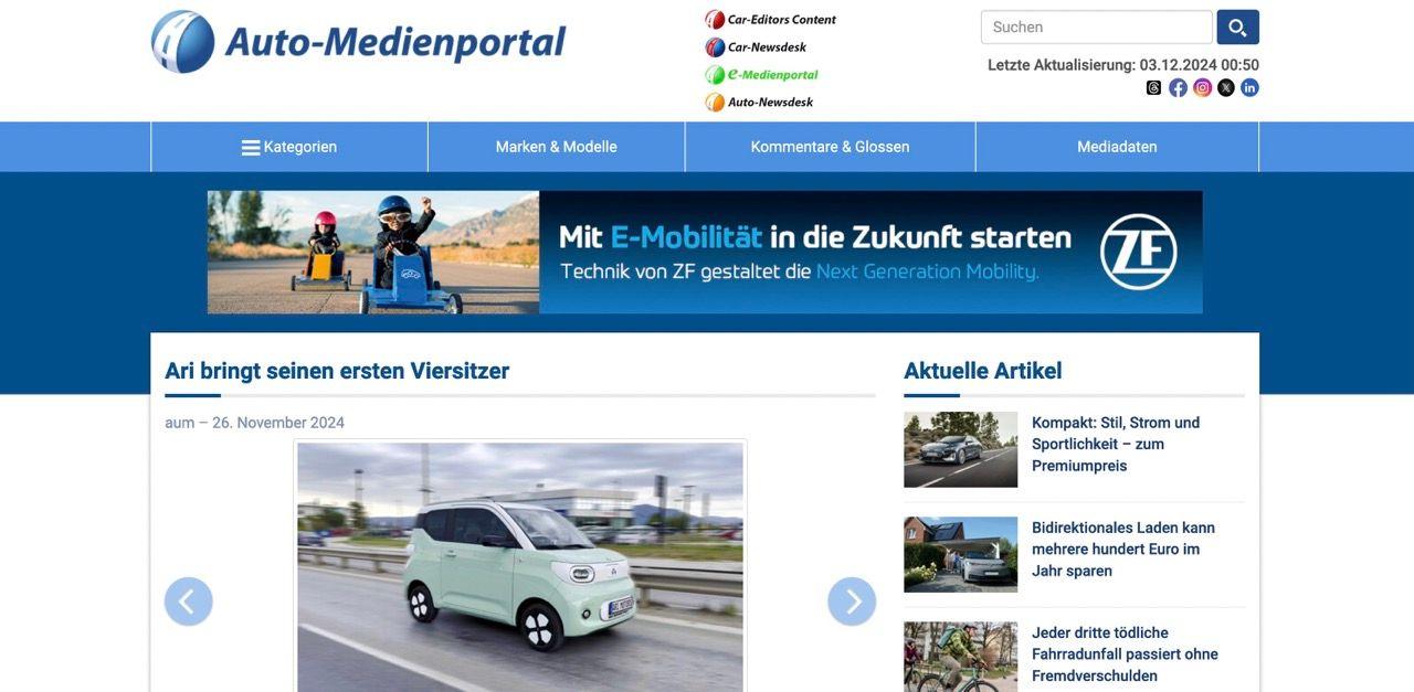 Automedienportal stellt Viersitzer ARI Bruni vor