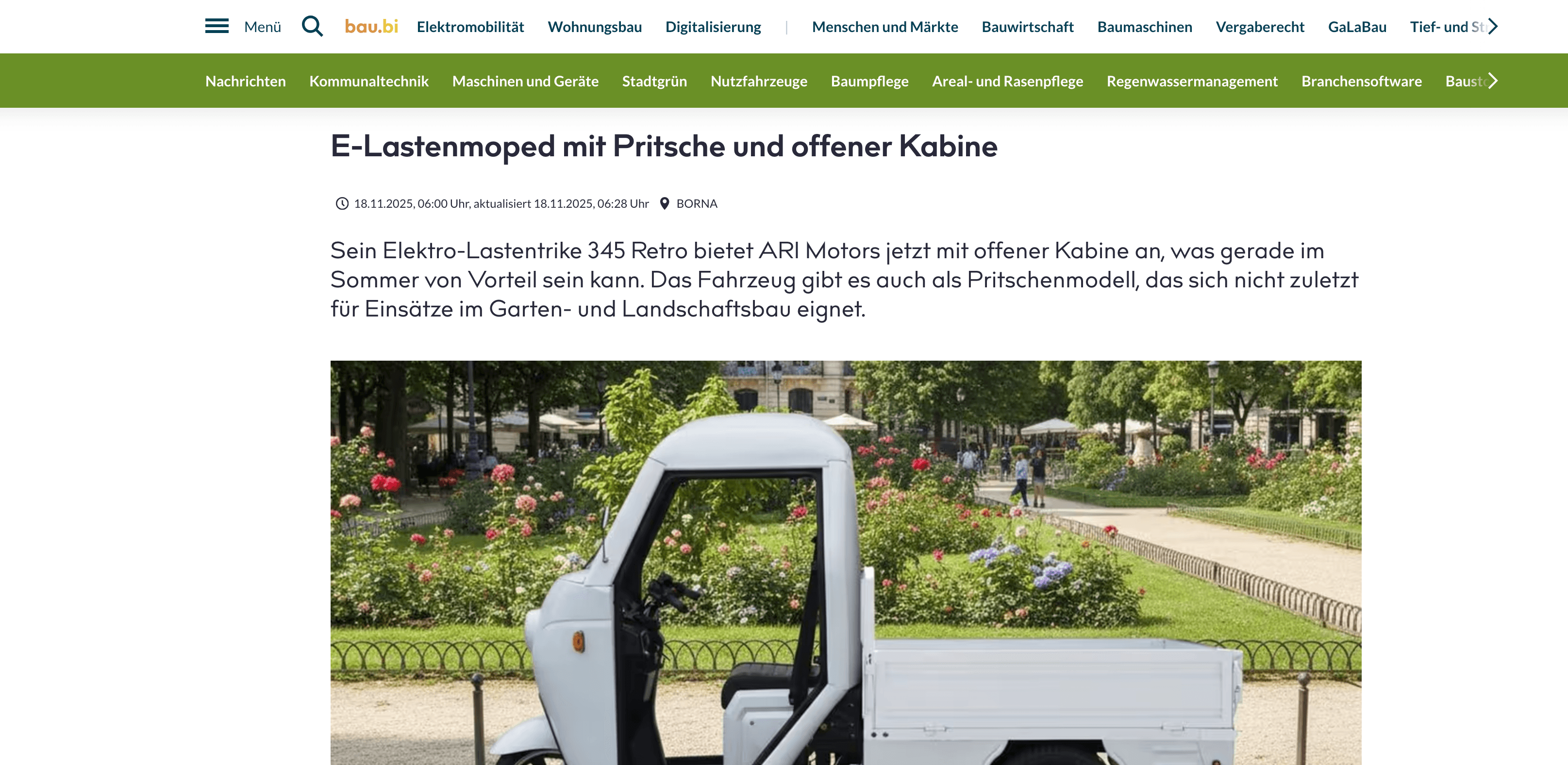 Mehr Flexibilität für Profis: bau.bi stellt ARI 345 Retro mit offener Kabine vor