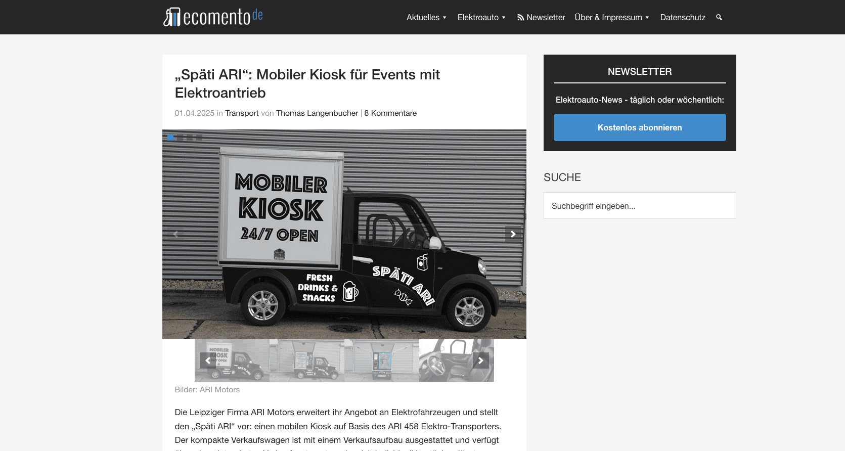 ecomento berichtet über „Späti ARI“ als Mobiler Kiosk für Events
