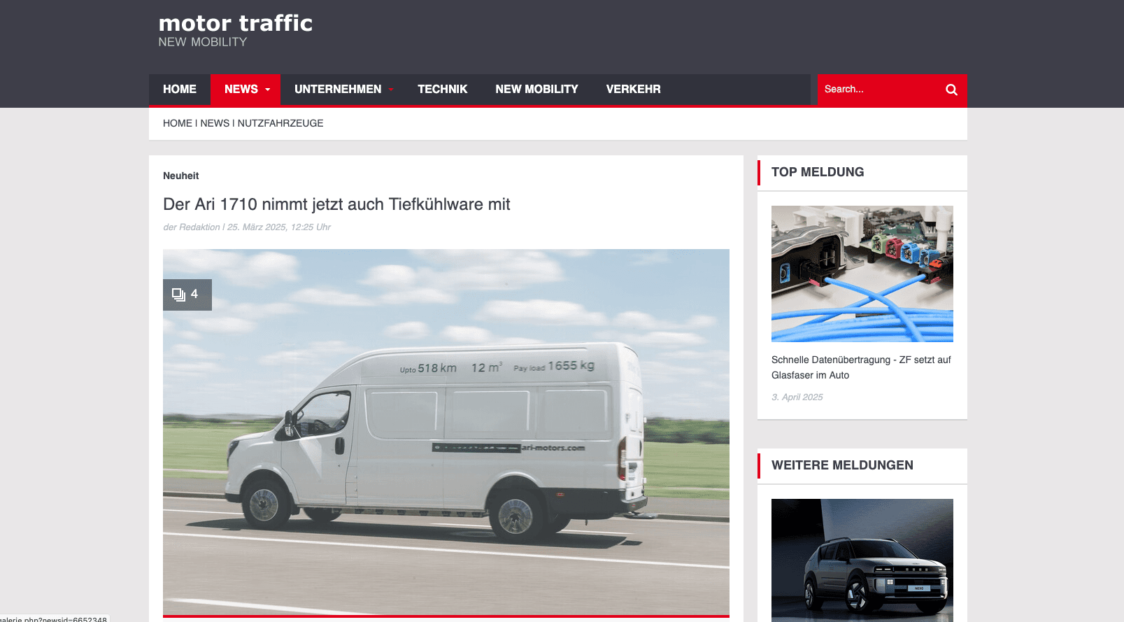 motor traffic berichtet: ARI 1710 jetzt als Kühlfahrzeug erhältlich